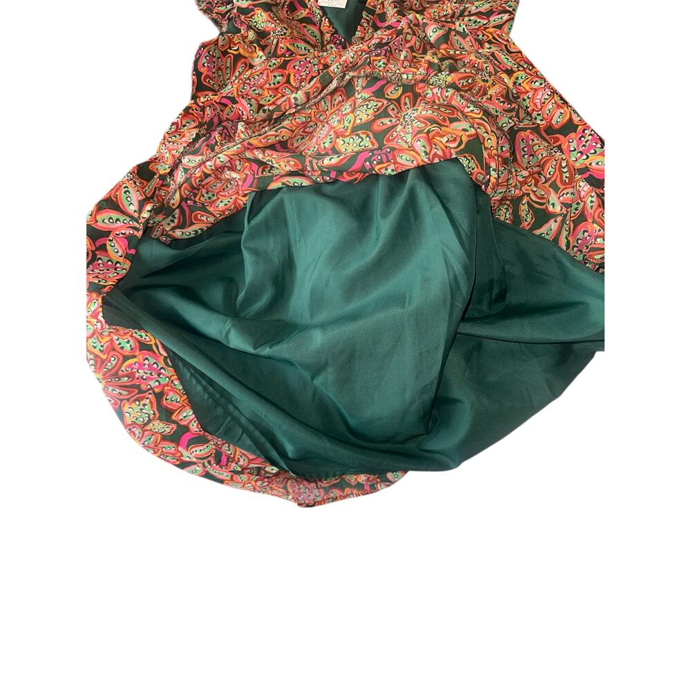 J.Crew Floral Ruffle Sleeve Dress Size 10 NWT V Neck Midi Fit & Flare Colorful - Picture 5 of 6